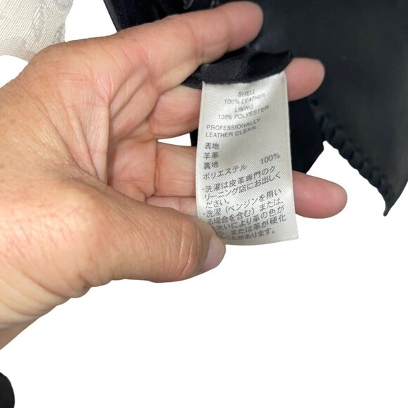 Classiques Entier Womens Jacket Size 6 Black Leather Whip Stitch Lined - Picture 7 of 8